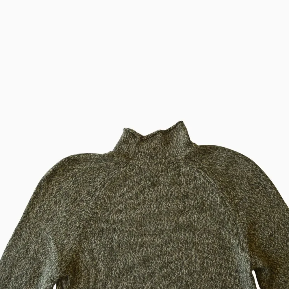 Abercrombie & Fitch Olive Green Merino Wool Blend Mock Neck Sweater Medium